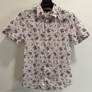 John Varvatos White and Red Floral Men's Shirt
